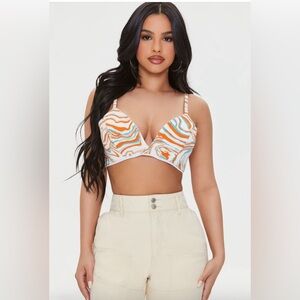 Forever 21 Abstract Print Crop Top